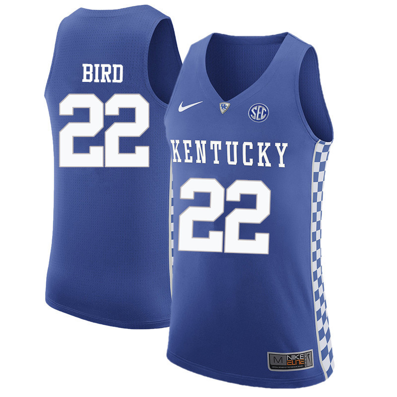 Men Kentucky Wildcats #22 Jerry Bird College Basketball Jerseys-Blue